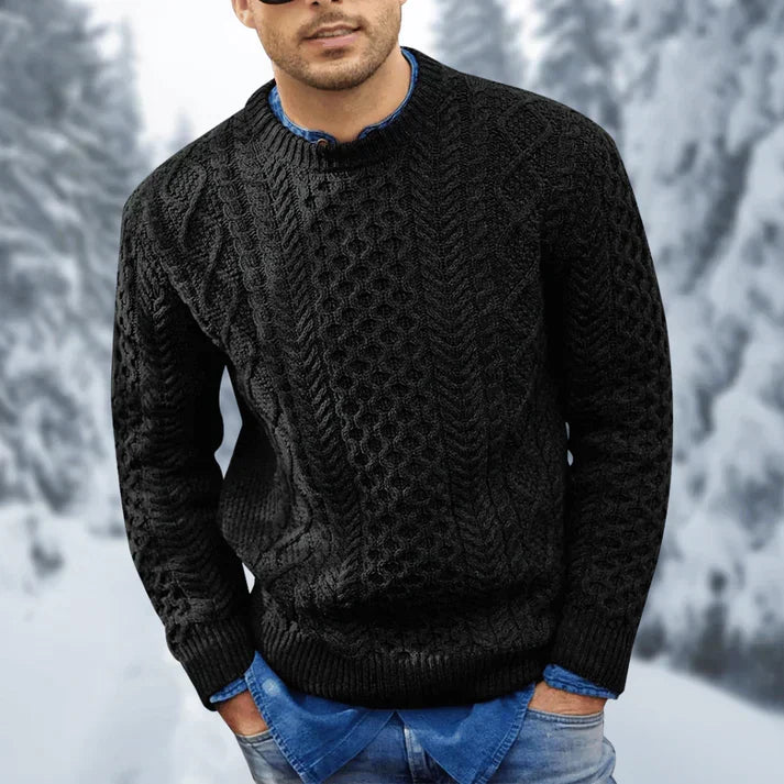 Othar Men's Sweater – Warm & Elegant Twisted Knit for Comfortable Winter