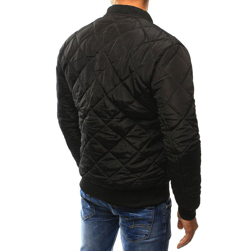 Benedict Quilted Jacket for Men – Lightweight with Diamond Pattern, Zip Closure and Pockets