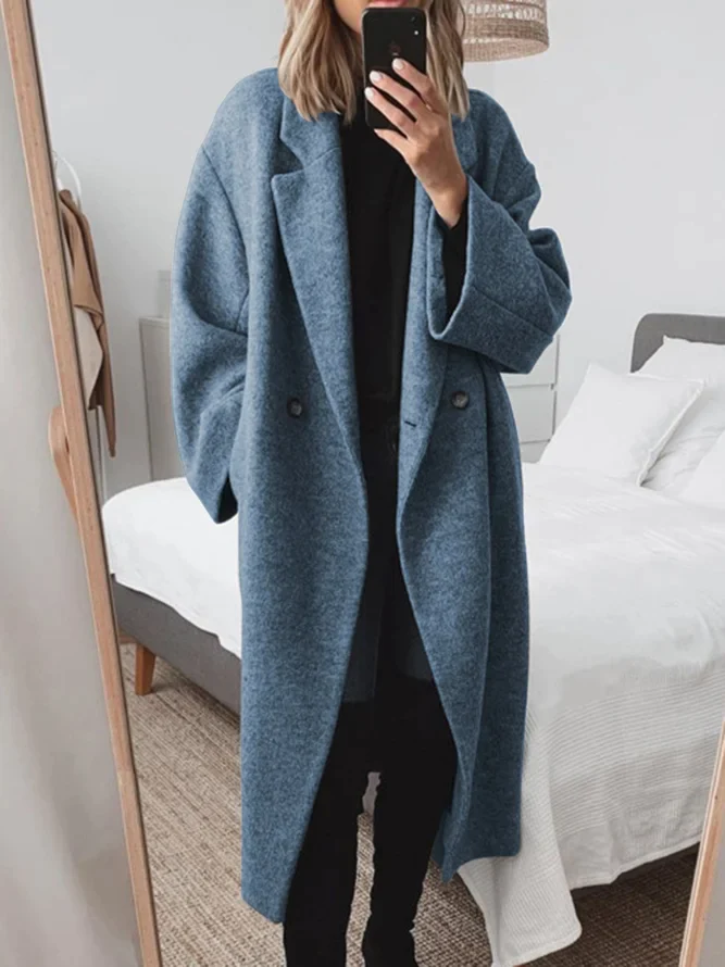 Celia Women's Coat – Long Mixed Wool, Elegant & Modern Oversized Fit