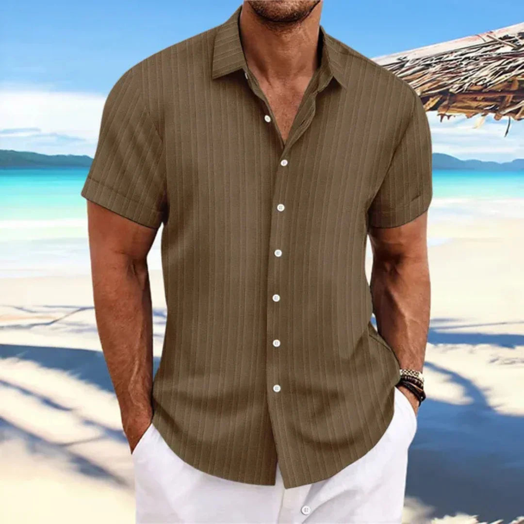 Luke Chemise Homme – Chemise Classique à Manches Courtes & Coupe Moderne pour Look Estival Décontracté