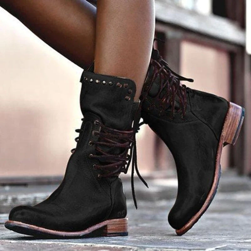 Bottes Hiver Femme Alayna à Talons Bloc – Bottes Hautes Élégantes et Confortables avec Support de Stabilité