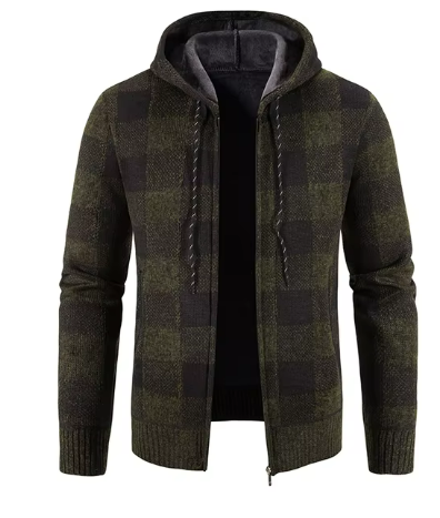 Ernest Sweat à Capuche Homme – Veste à Carreaux Chaude & Stylée avec Doublure Douce