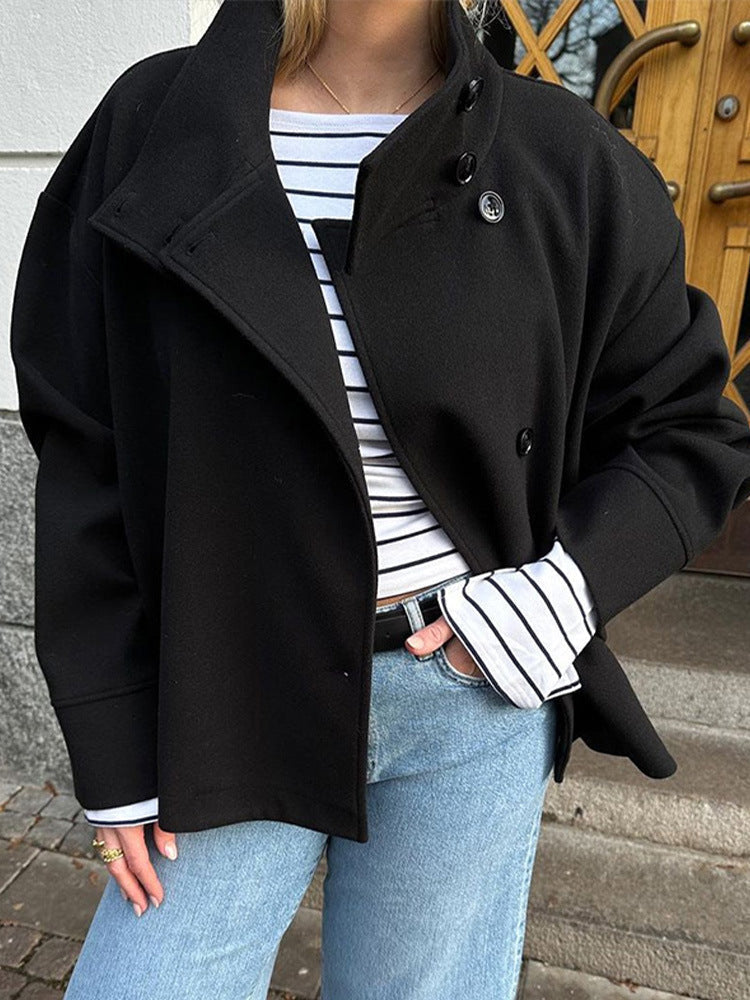 Arianna Women's Short Coat – Elegant & Warm Double-Breasted Jacket with Timeless Style