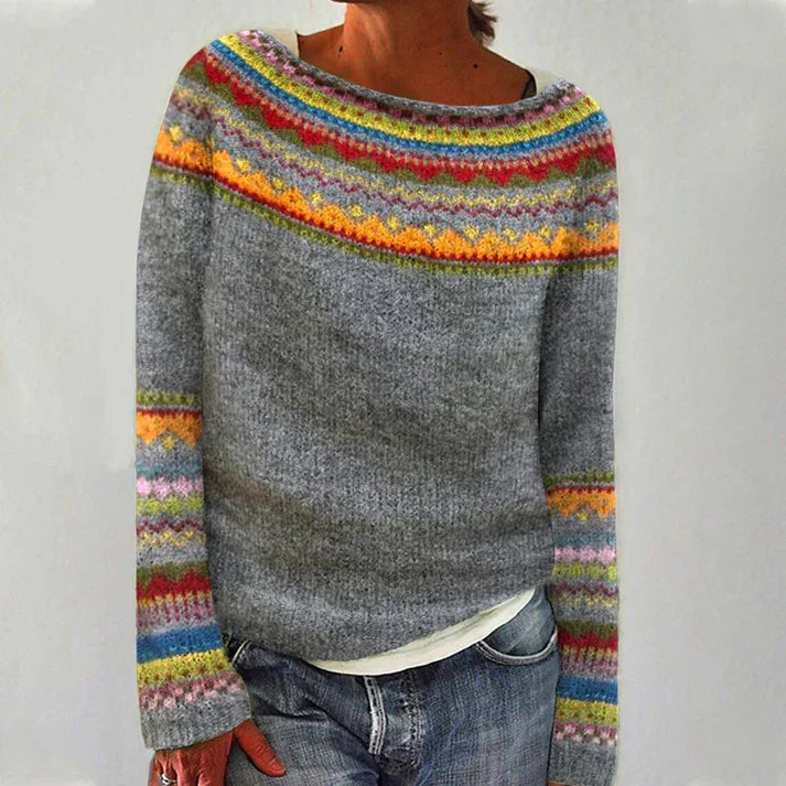 Maria Women's Sweater – Retro Autumn Comfortable & Elegant Long Sleeve Knit
