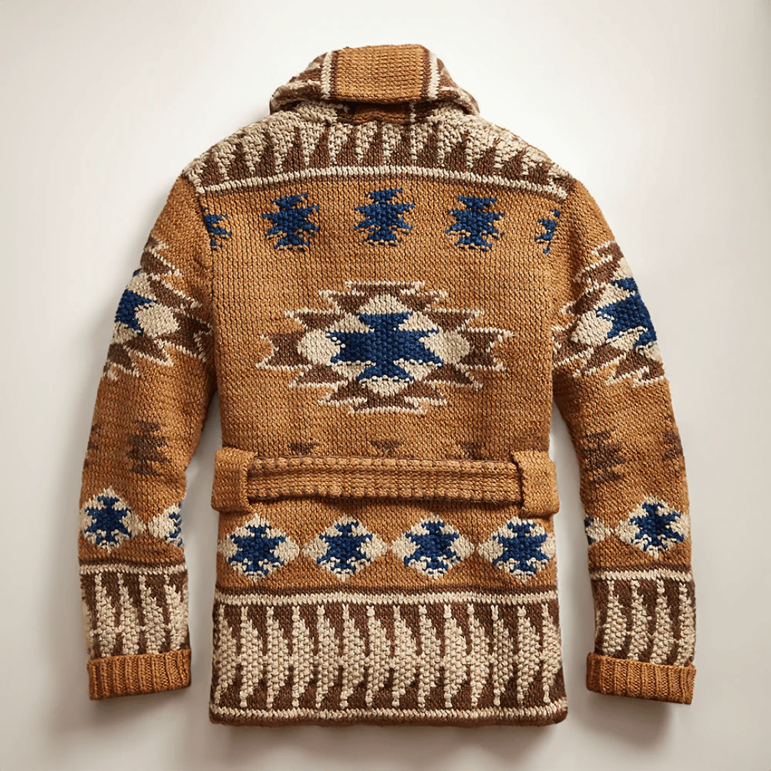 Arman Men's Cardigan – Soft Jacquard Knit Vest with Classic American West Style