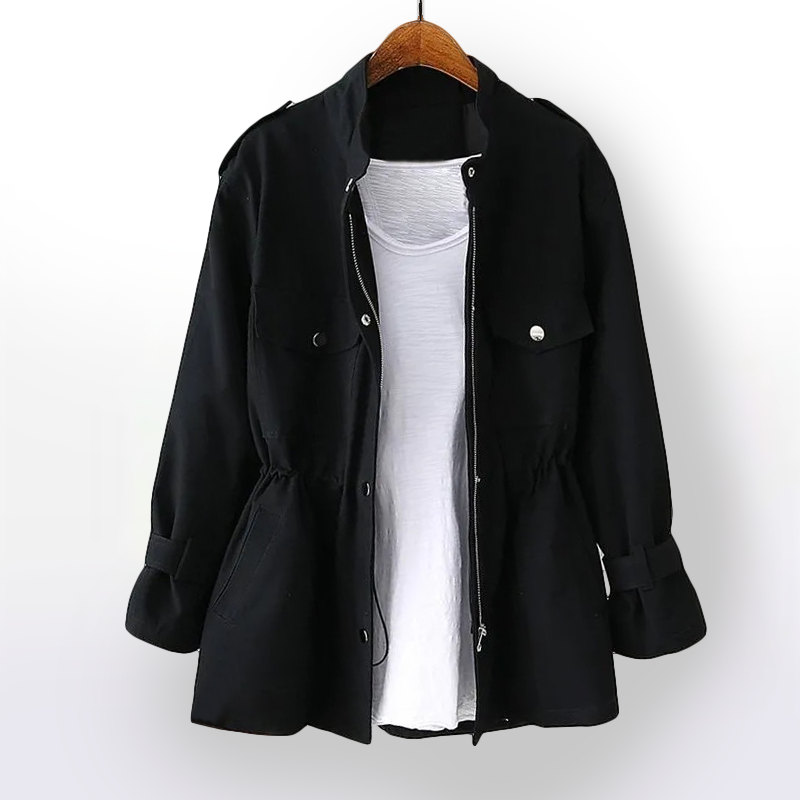 Julie Femme Imperméable Coton Ciré – Manteau Étanche Élégant & Léger pour Mi-Saison
