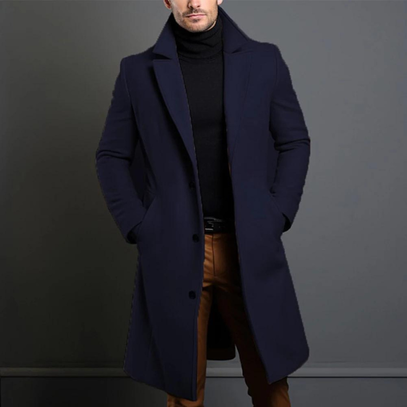 William Wool Coat for Men – Classic Fit with Warm and Durable Fabric & Timeless Design