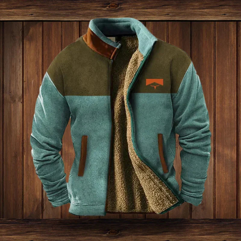 Noah Warm Jacket Western Style – Fleece Lining & Ethnic Patterns for Winter Comfort