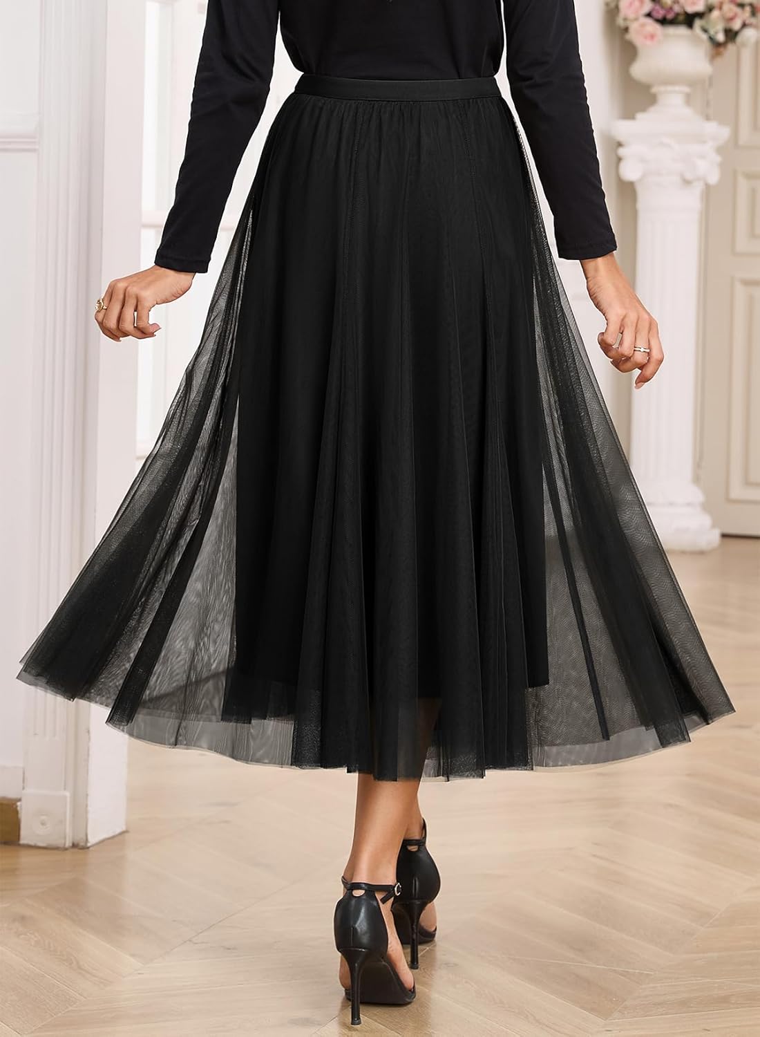 Cassy Tulle Skirt for Women – High-Waisted Long Skirt, Flowing & Elegant