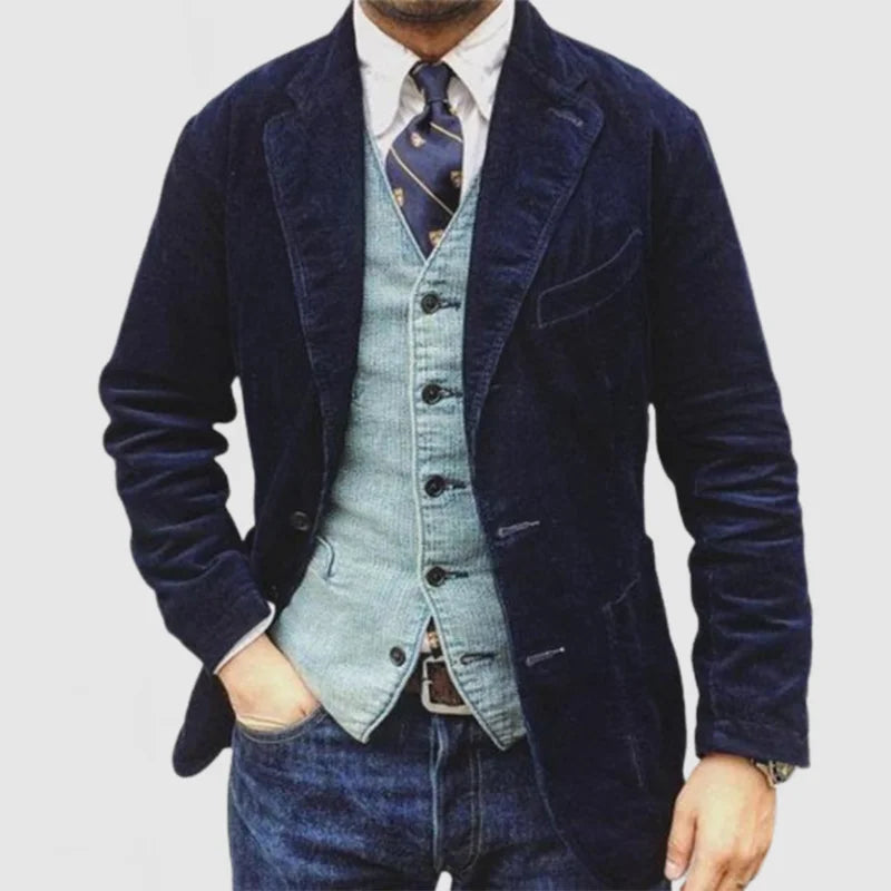 James Corduroy Blazer for Men – Elegant, Warm & Versatile with Modern Vest