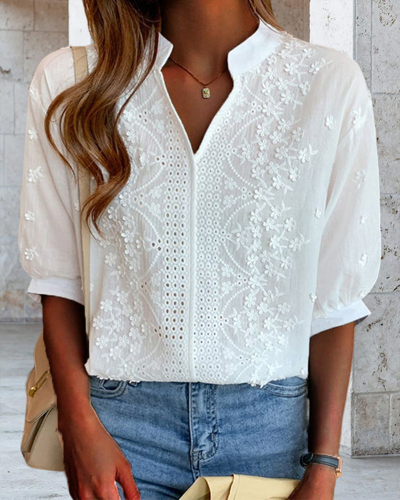 Emelia Blouse for Women – Elegant Top with Puff Sleeves & Comfortable Fit