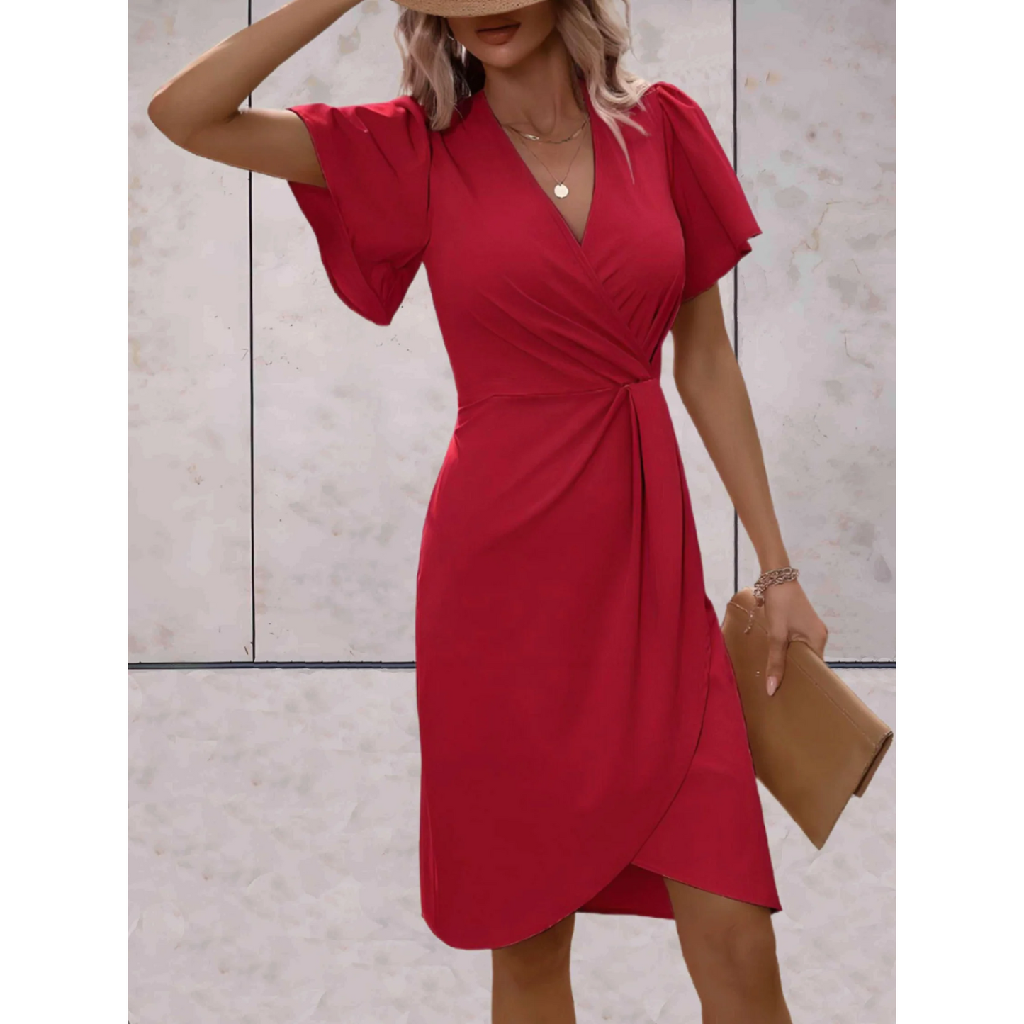 Evelina Robe Portefeuille Femme – Robe Élégante pour Soirées Festives et Occasions Chic