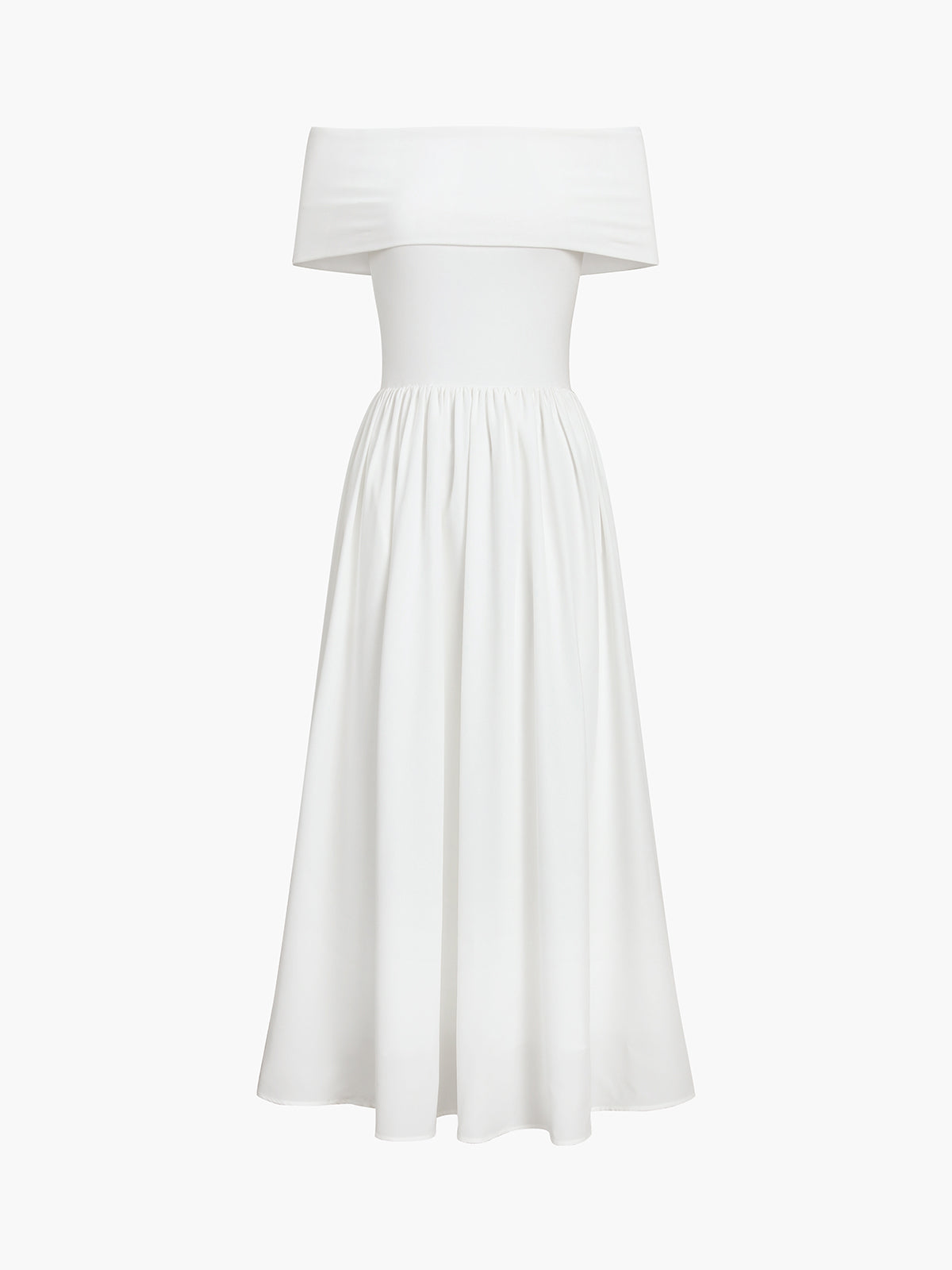 Kisha Robe Maxi Femme – Robe Élégante Épaules Dénudées avec Jupe Plissée Fluide