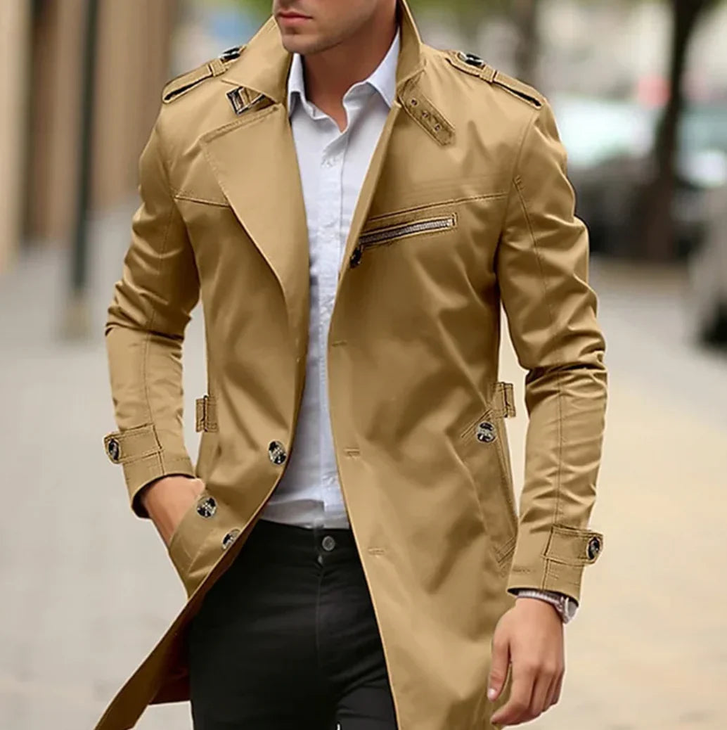 Nelio Men's Elegant Autumn Coat – Chic & Comfortable Italian Trench
