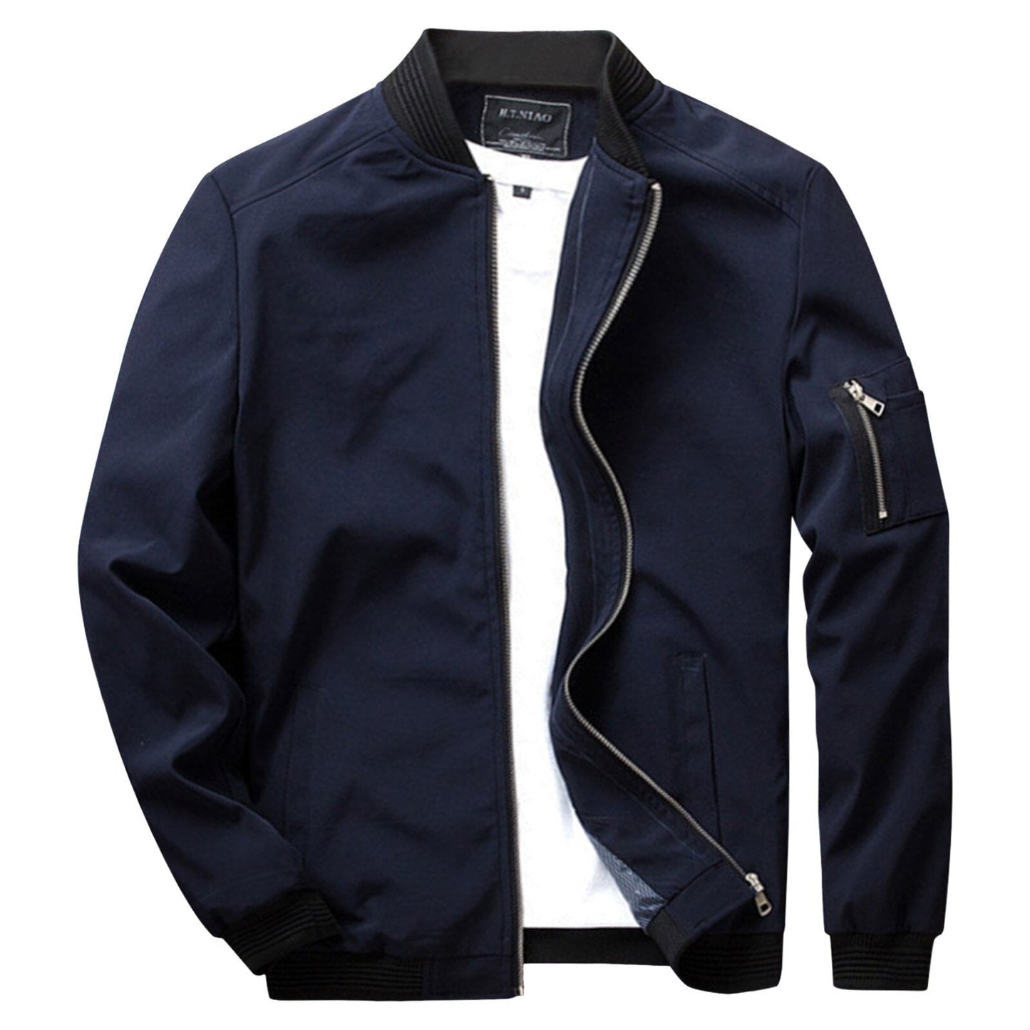 Tyler Veste Zippée pour Homme – Coupe droite avec poche sur la manche et poignets côtelés