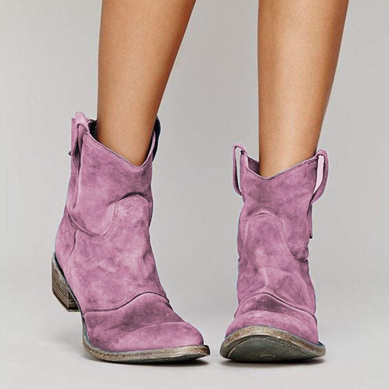 Charlotte Bottes Femme – Boots en Daim Luxueux avec Talon Compensé Confortable & Élégant