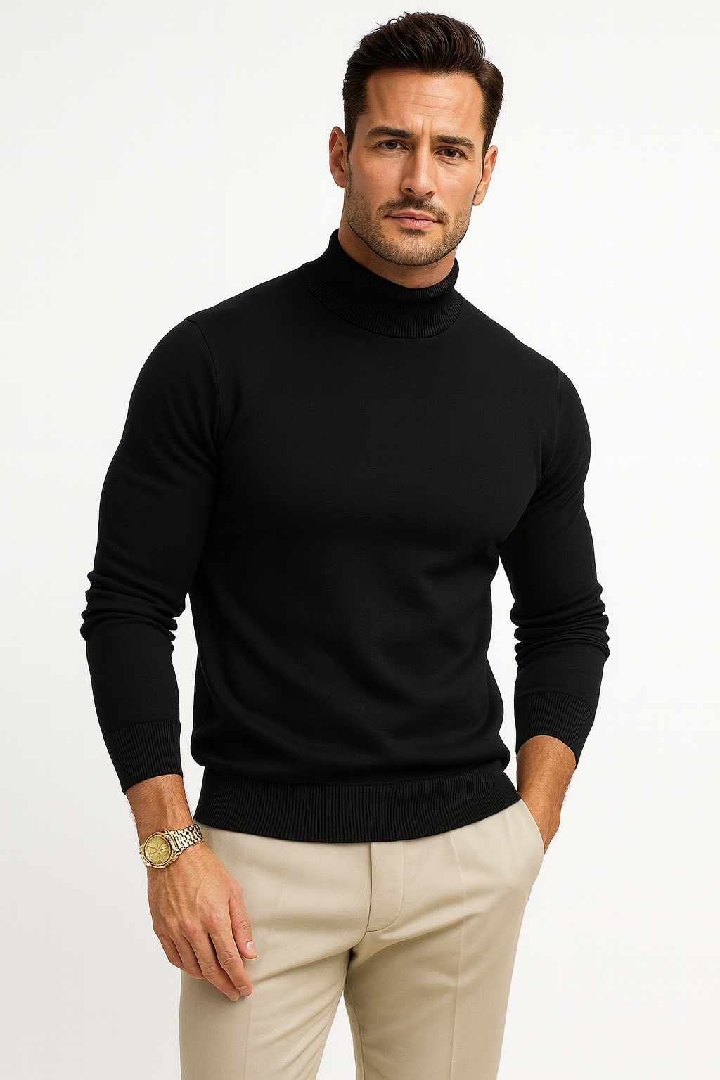 Leonardo Men's Turtleneck Sweater – Premium Soft Knit with a Modern and Elegant Style