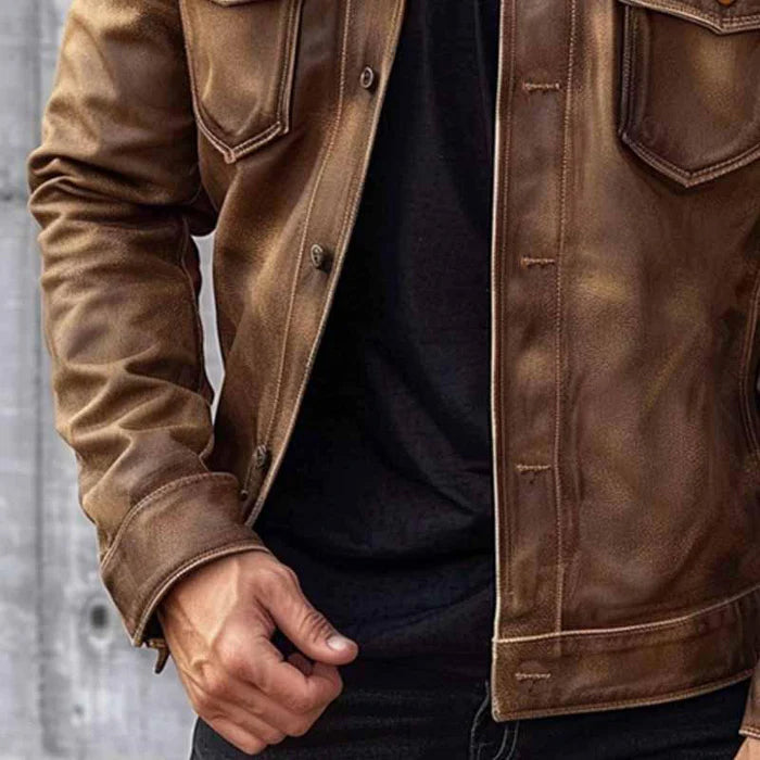 Pierre Vintage Men's Jacket – Elegant & Durable Leather Jacket with Timeless Style