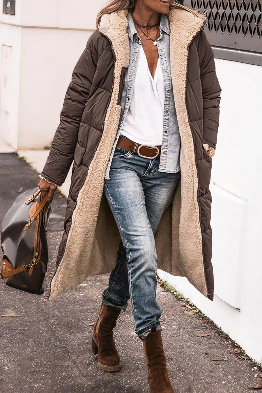 Theodora Women's Coat – Elegant and Warm Reversible Coat for a Versatile Style