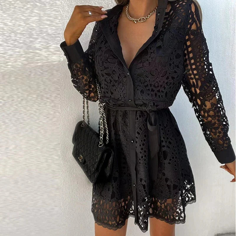 Elysiva Robe Femme – Robe d’Été Élégante en Dentelle Confortable pour Soirées & Vacances