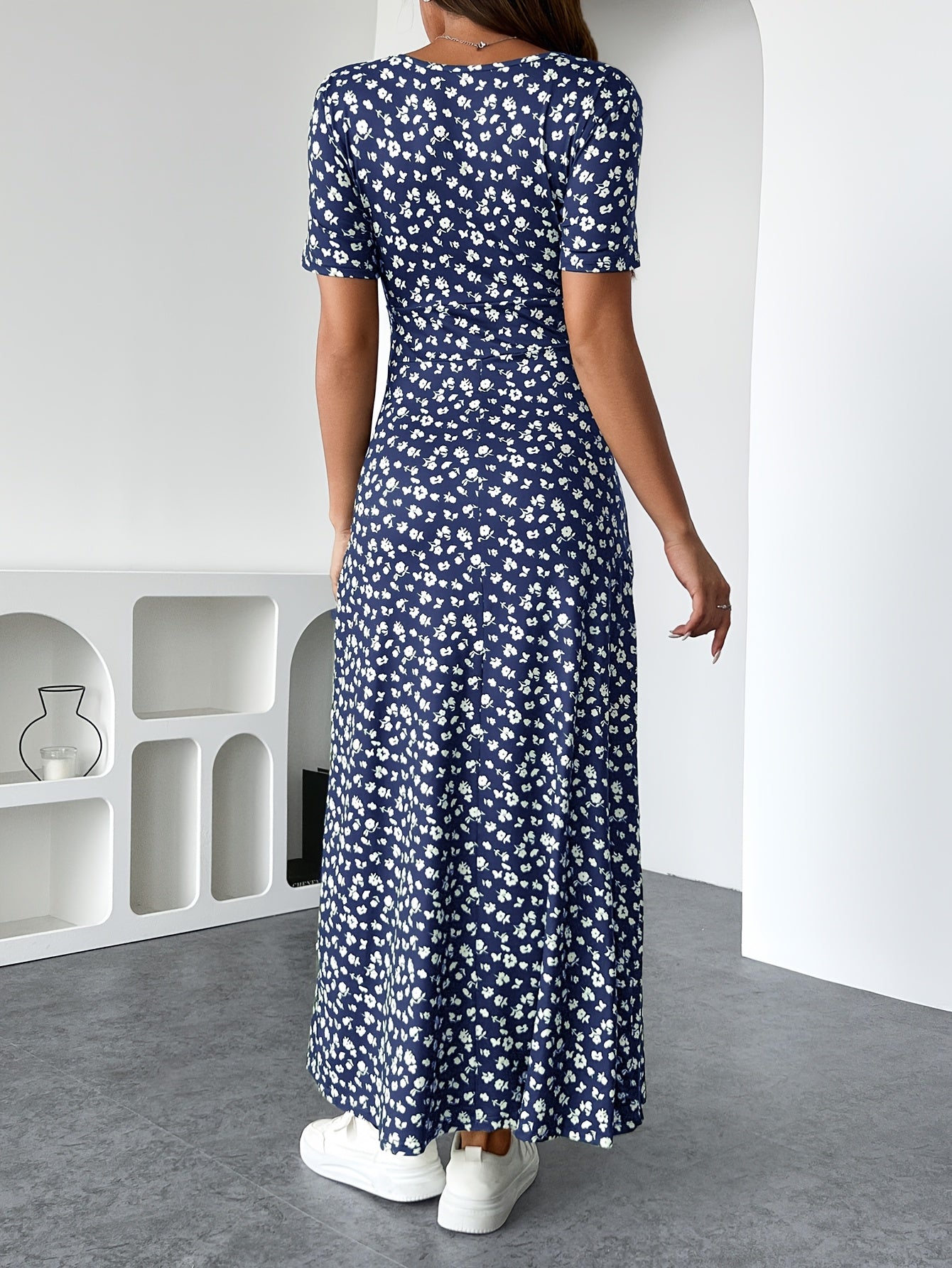Florezia Robe Longue Femme – Robe d’Été Fleurie Chic et Fluide pour Élégance Féminine