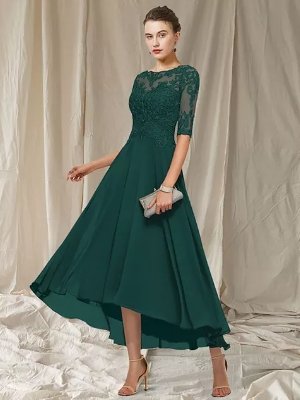 Havana Women's Evening Dress – Elegant Long Lace Dress with Flattering Cut for Festive Occasions