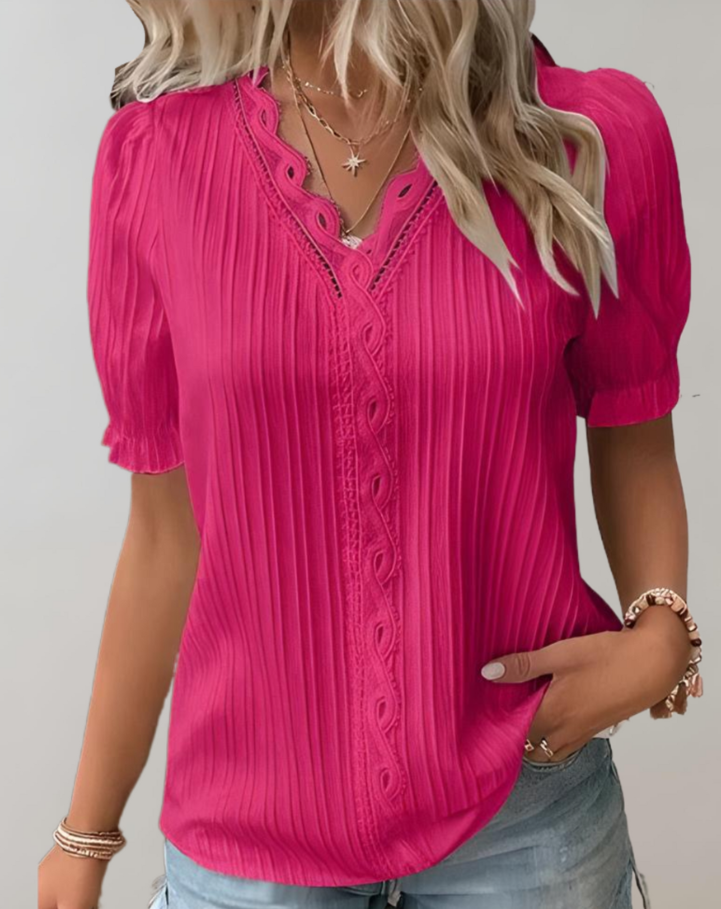 Kehlani Blouse for Women – Chic Pleated Blouse with Subtle Details & Elegant Casual Style