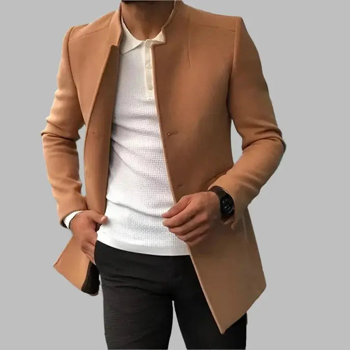 Alain Men's Coat – Elegant Soft Wool Coat with Timeless Style