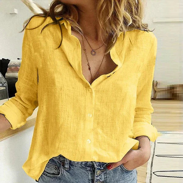 Blouse Femme Bianna Oversize – Coupe Ample Décontractée avec Col en V pour le Travail ou un Usage Quotidien