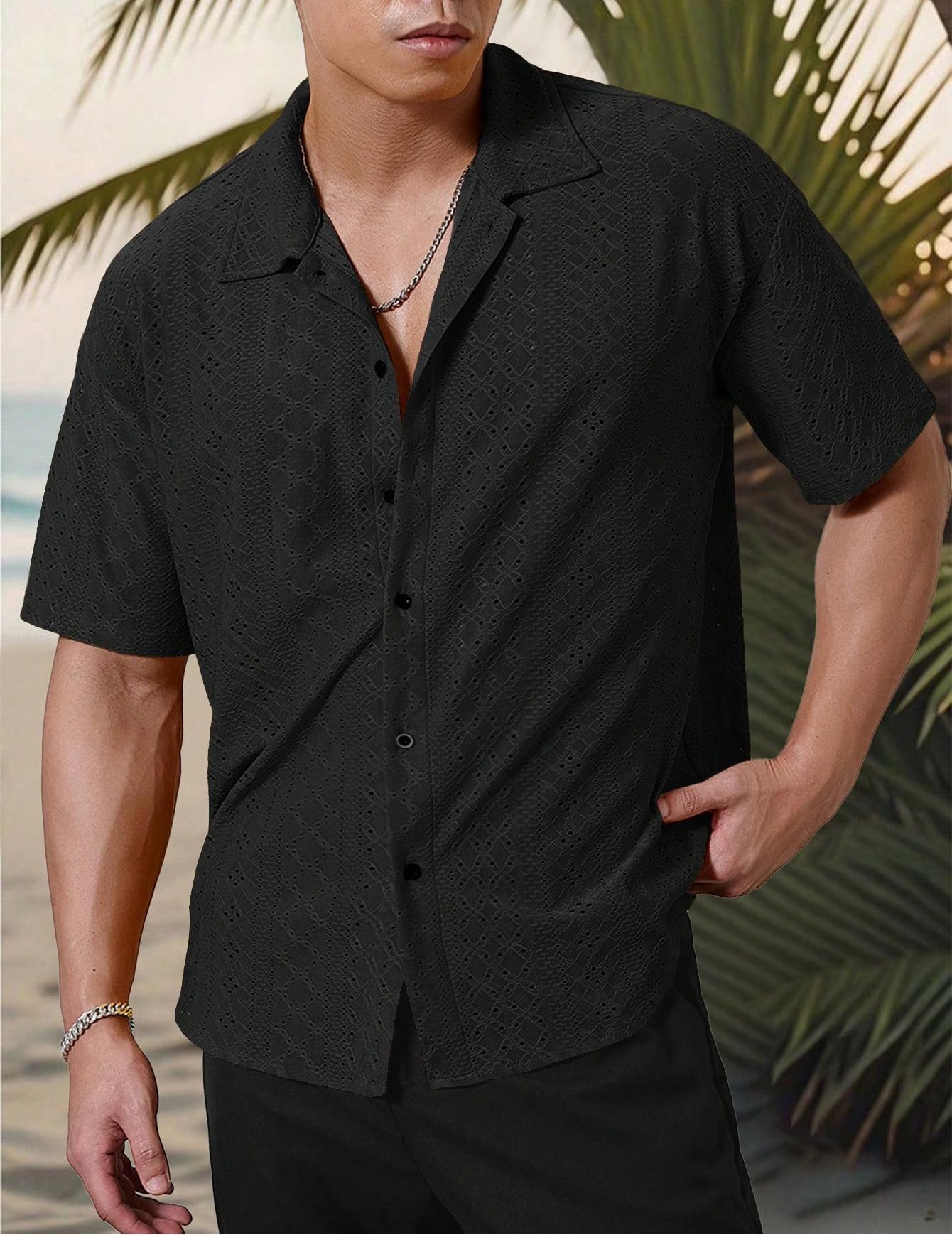 Marjhun Chemise Homme – Chemise Texturée Boutonnée Élégante & Confortable pour Look Décontracté