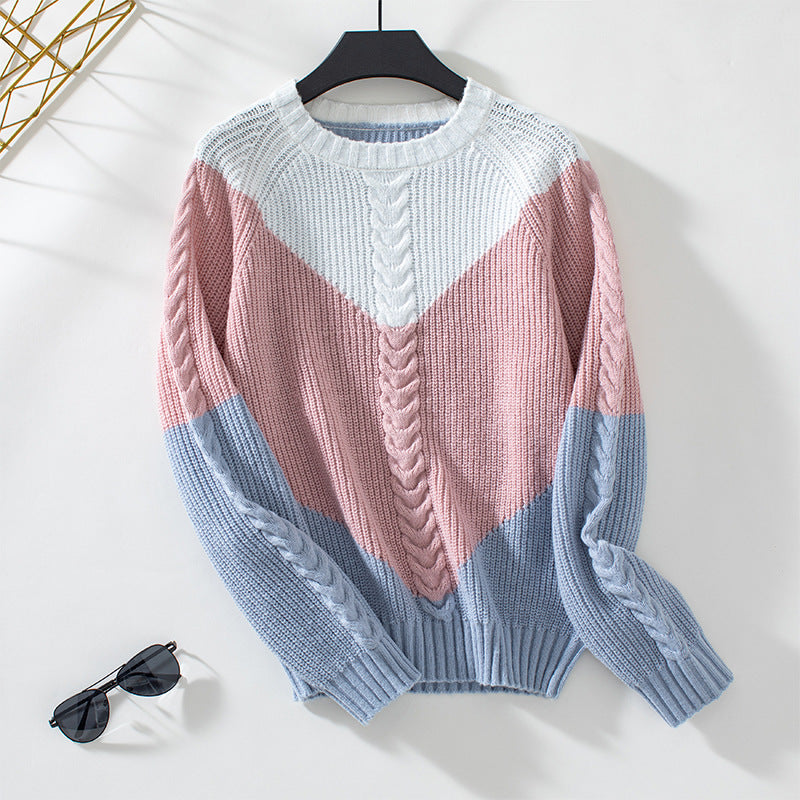 Serenity Pull Femme – Maille Torsadée Douce avec Motif Contrasté Chic Automne/Hiver