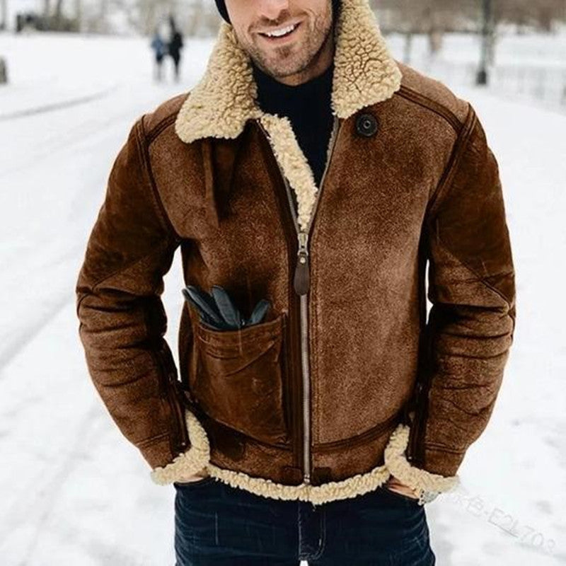 Elias Men's Leather Jacket – Regular Fit, Convenient Zipper & Timeless Style