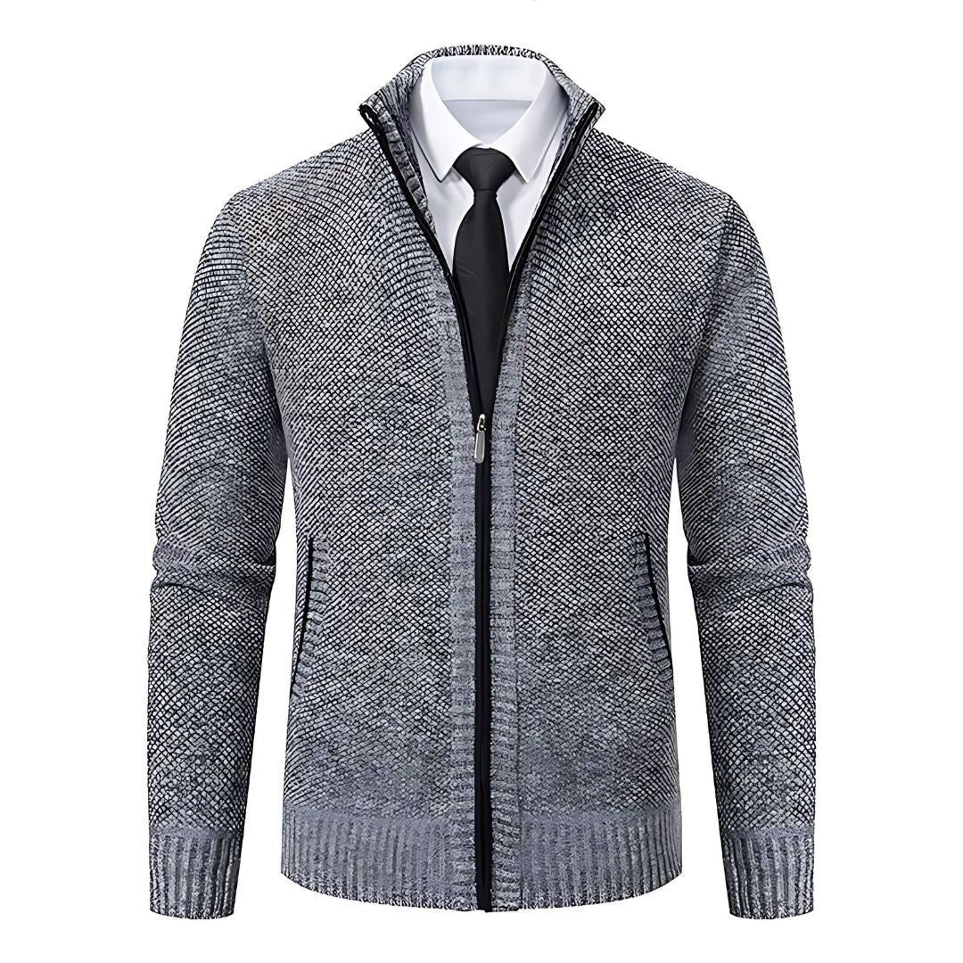 Adrian Men's Pullover – Black Knit with Zip Closure, Elegant & Comfortable for All Occasions