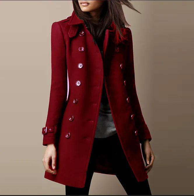 Lucille Women's Coat – Elegant Long Prestige Wool Coat with Timeless Style