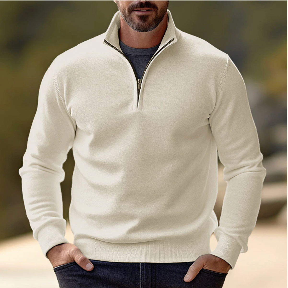 Shawn Men's Sweater – Elegant & Comfortable Half-Zip Sweater with Versatile Modern Style