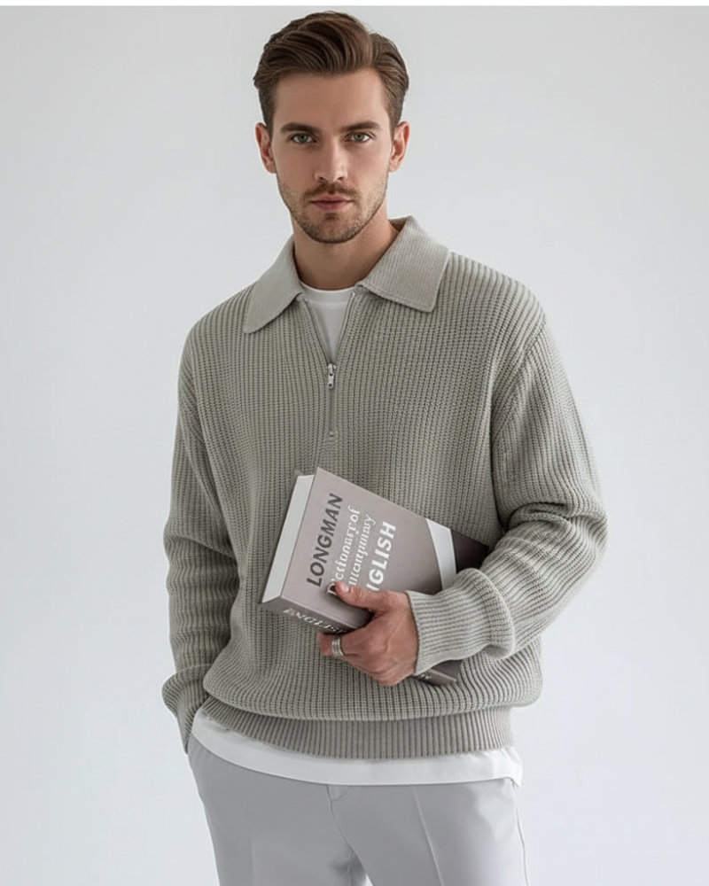 Giovanni Zip Sweater for Men Old Money – Elegant & Comfortable for Fall and Winter
