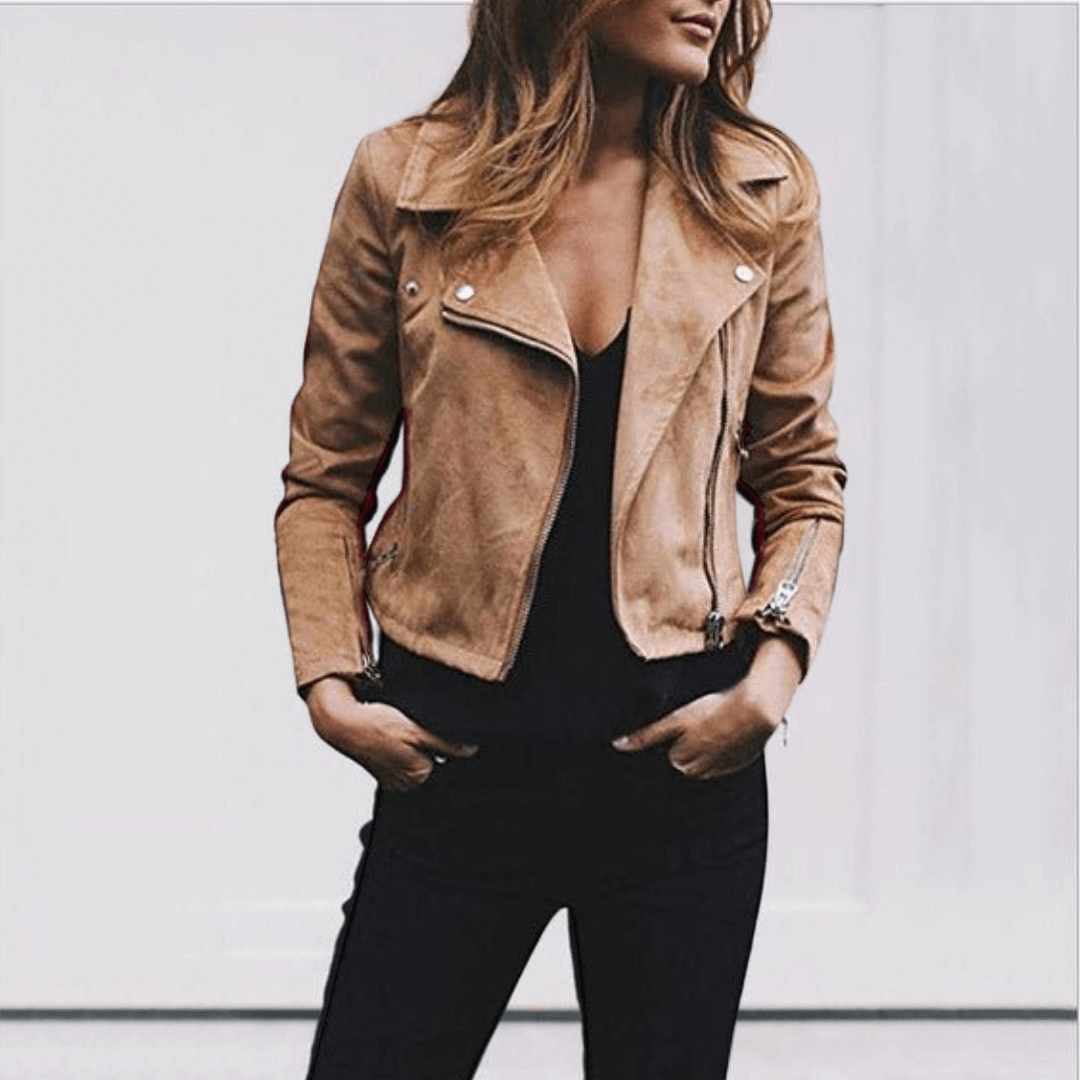 Leilany Suede Jacket for Women – Biker Style, Elegance and Comfort for a Trendy Look