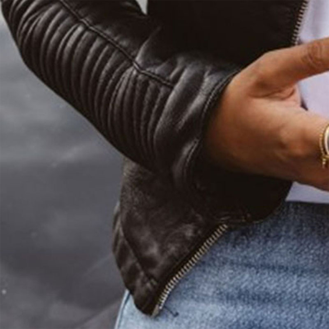 Juliet Veste Femme en Cuir Véritable – Blouson Ajusté Élégant & Intemporel