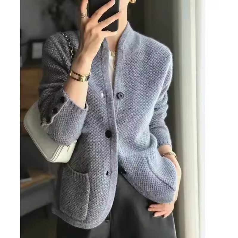 Sloane Veste Femme en Maille – Coupe Structurée, Style Chic & Confort Mi-Saison