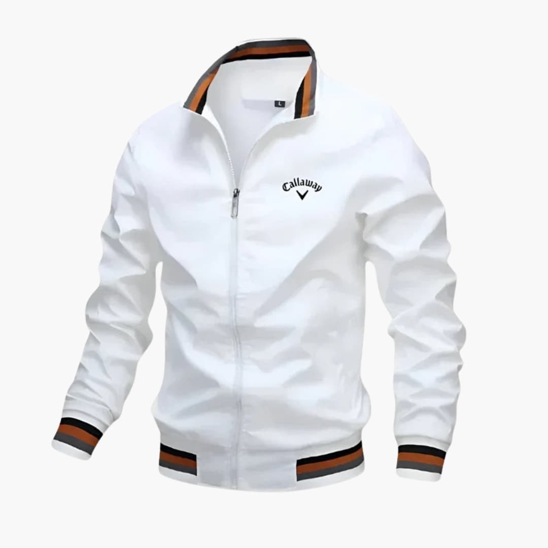 Everleigh Men's Zip Jacket – High Collar, Regular Fit & Elegant Woven Fabric