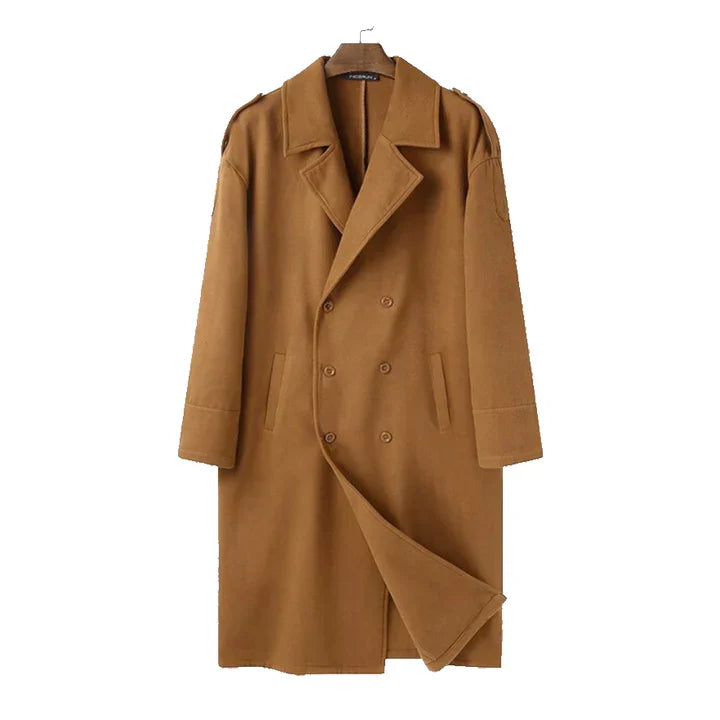 Michael Long Coat for Men – Comfortable Loose Fit & Practical Front Closure