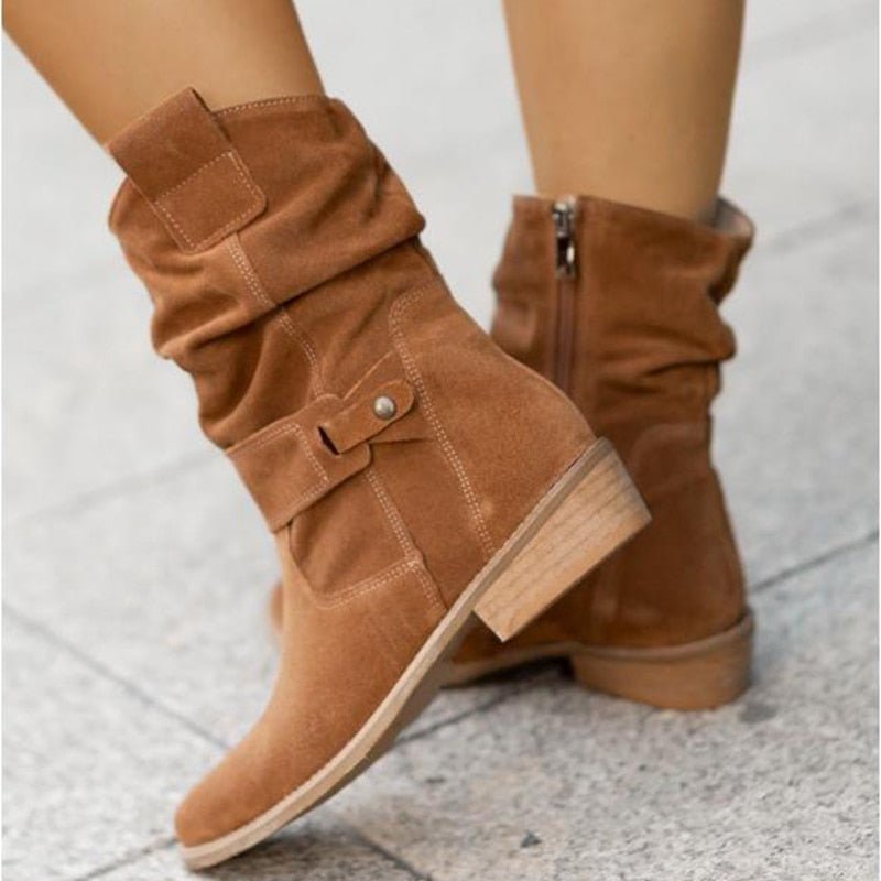 Ellis Bottines Suédées Décontractées – Style Western Chic et Confort Urbain pour Tous les Jours