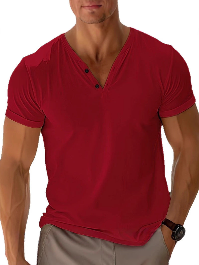 Damon Men's Summer T-Shirt – Solid Short Sleeve Lightweight and Breathable Cotton T-Shirt