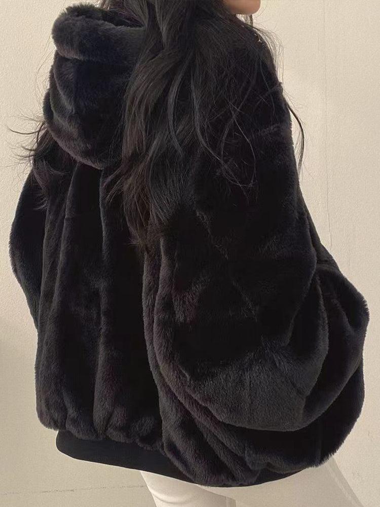 Daniela Teddy Oversized Jacket for Women – Soft Reversible Bomber with Pockets & Streetwear Style