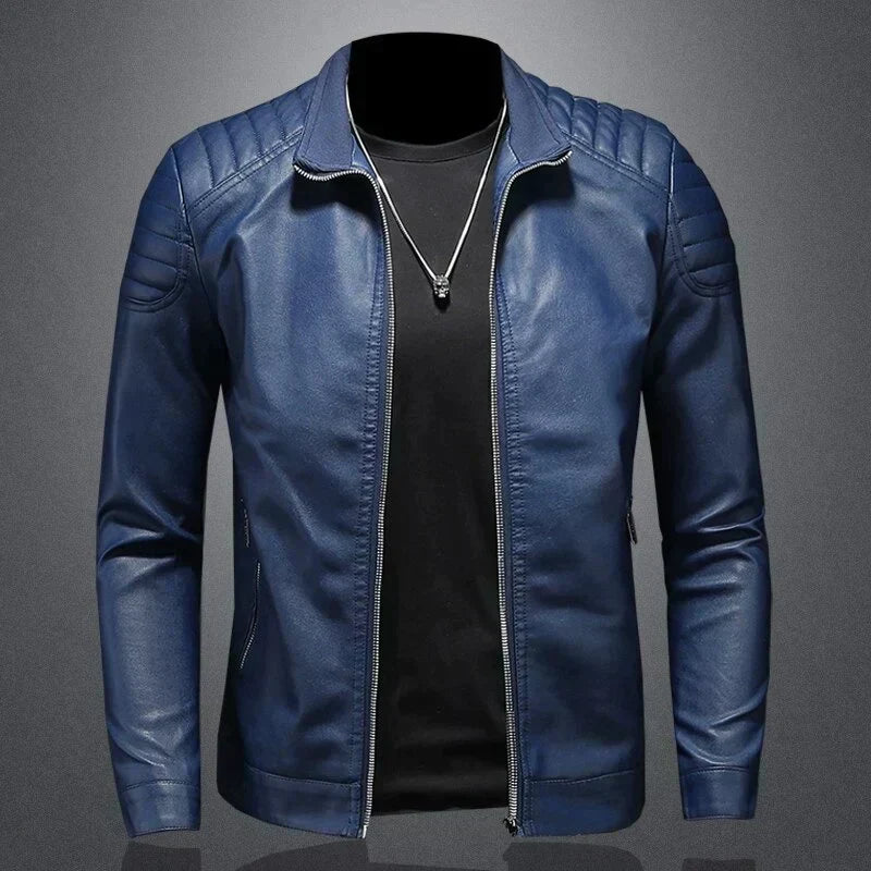 Lance Men's Leather Jacket – Elegant, Comfortable with Regular Fit & Zipper Closure