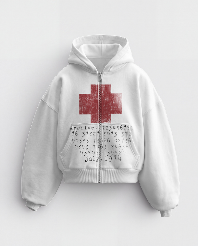 'JULY1974' HEAVYWEIGHT BOXY ZIPUP HOODIE