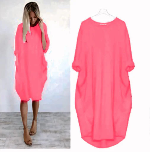Delaney Robe d'Été Femme – Tissu Léger, Coupe Ample & Col Rond Chic