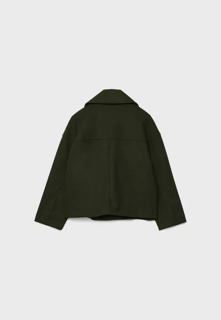 Lainey Veste Femme Croisée – Manteau Court Élégant avec Col Large & Tissu Doux et Chaud