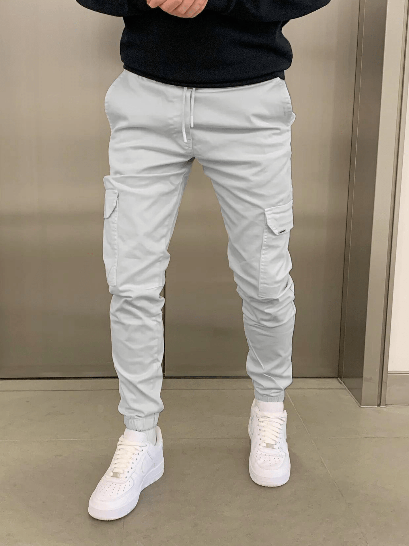 James Pantalon Jogger Cargo for Men – Relaxed Fit with Elastic Waist and Utility Pockets