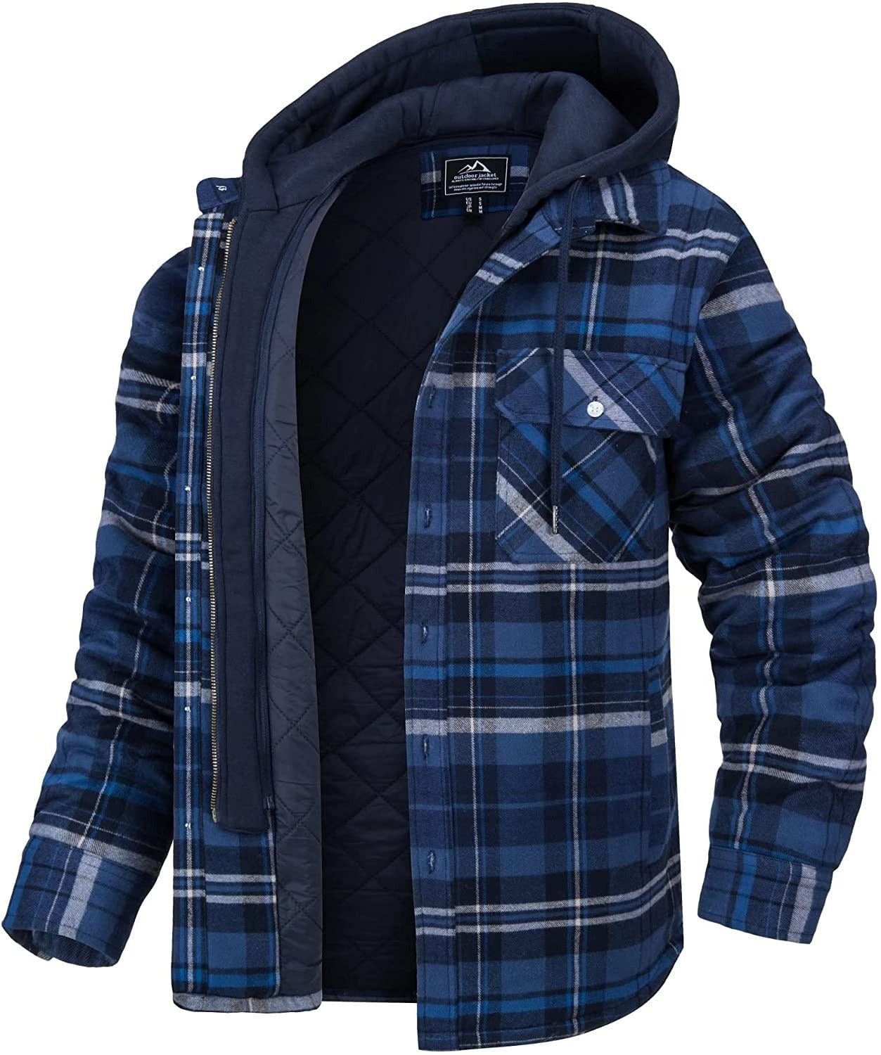Jared Veste à Carreaux Homme – Doublure Chaude & Capuche pour un Look Tendance de Printemps